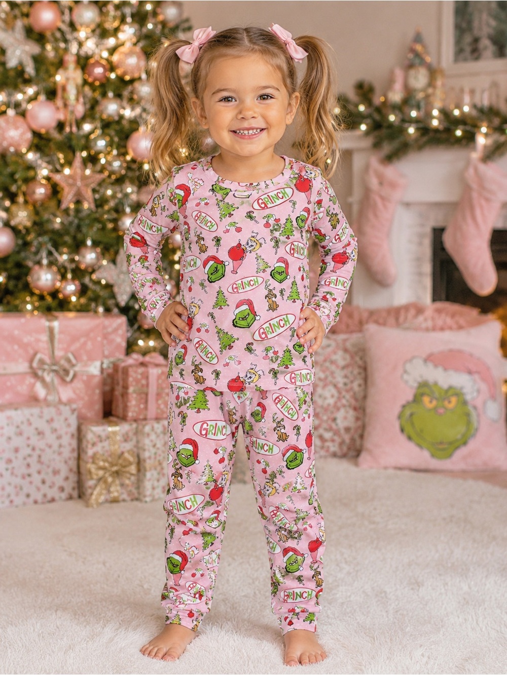 Boutique Grinch Bamboo Pajama Set Size 4T — Super Soft — NWOT  Adorable boutique